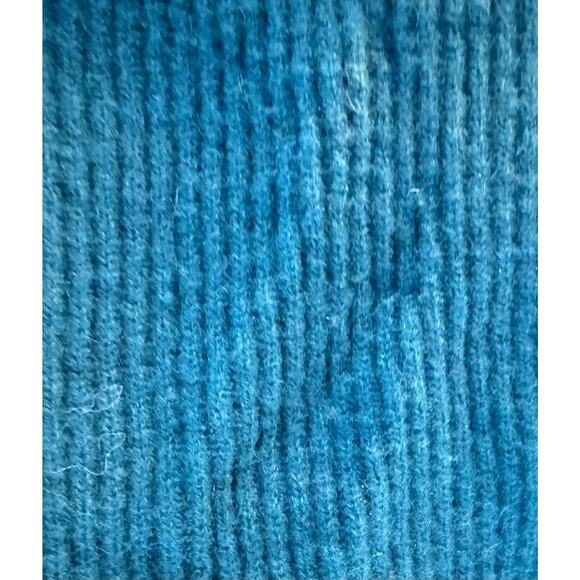 Soft Surroundings Calanthe Cashmere Women Petite Medium Teal Cowl Neck Sweater - Picture 2 of 5